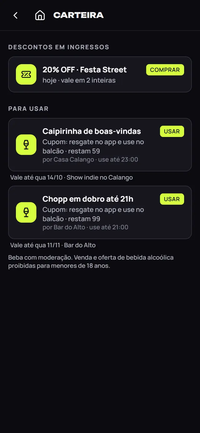 Carteira com benefícios