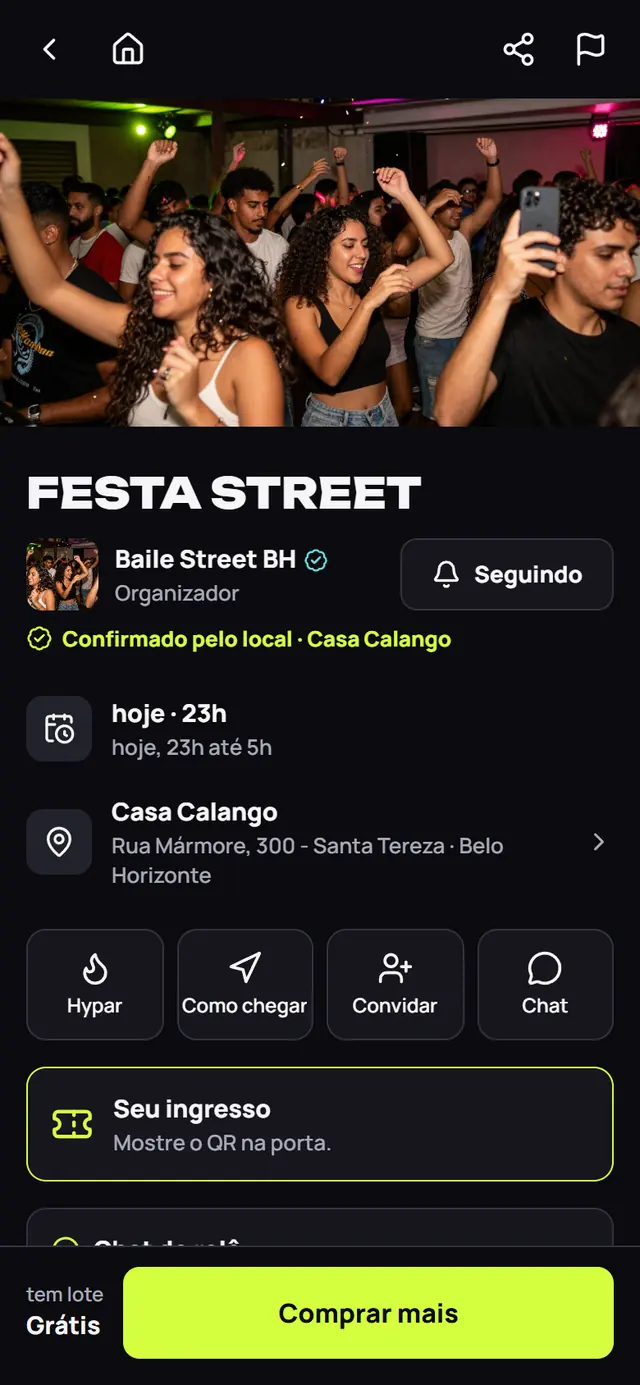 Página do rolê